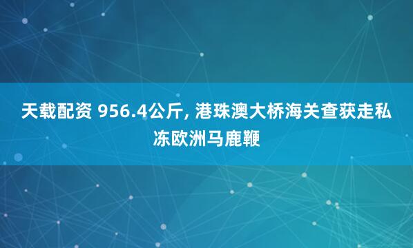 天载配资 956.4公斤, 港珠澳大桥海关查获走私冻欧洲马鹿鞭